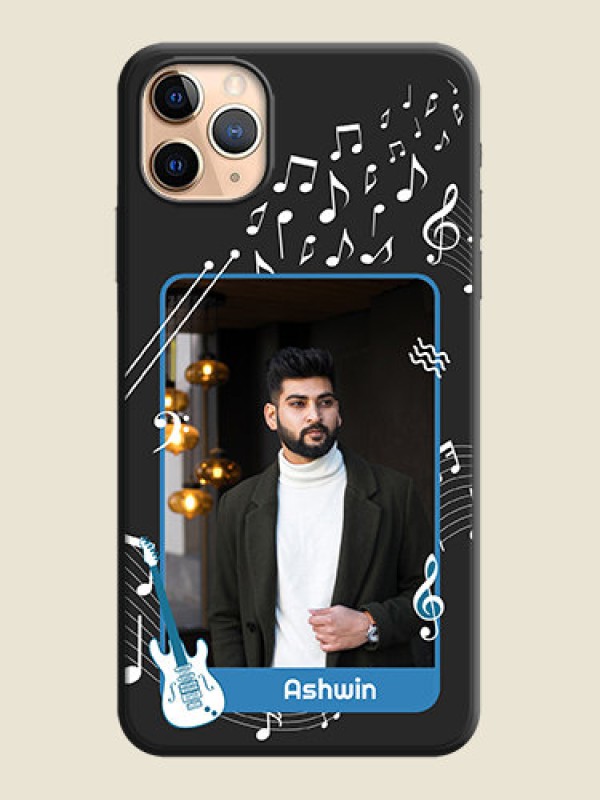 Custom Musical Theme Design with Text - Photo on Space Black Soft Matte Mobile Case - iPhone 11 Pro Max