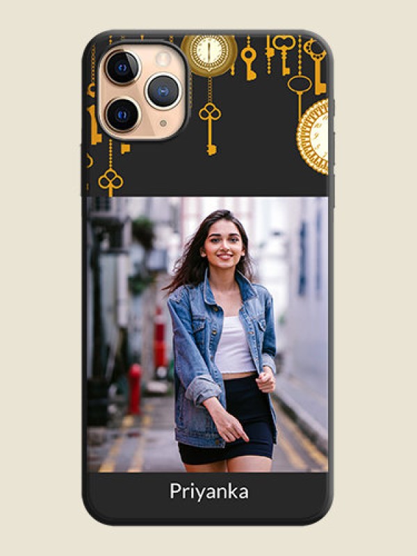Custom Decorative Design with Text on Space Black Custom Soft Matte Back Cover - iPhone 11 Pro Max