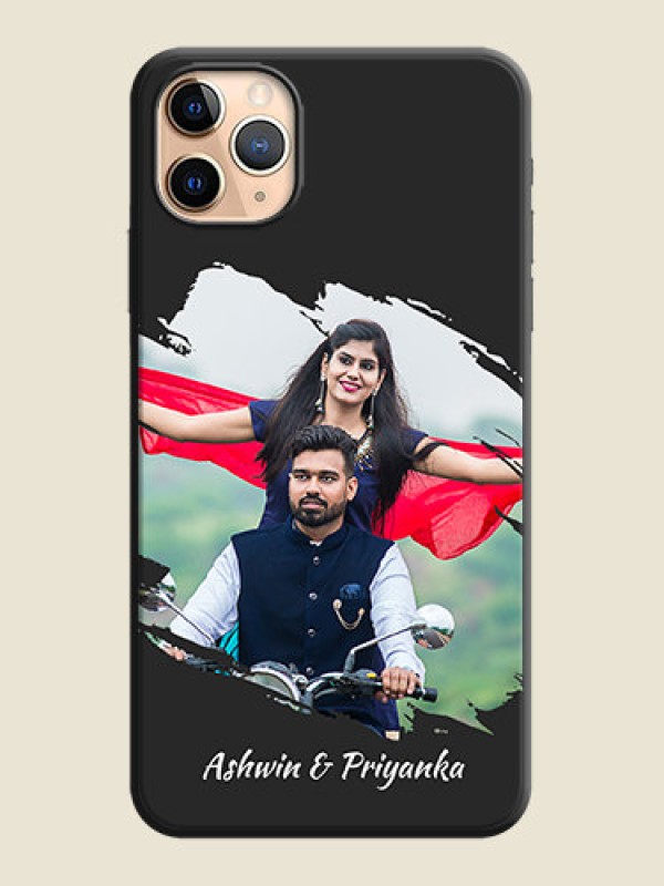 Custom Grunge Brush Strokes - Photo on Space Black Soft Matte Back Cover - iPhone 11 Pro Max