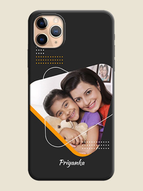 Custom Yellow Triangle - Photo on Space Black Soft Matte Phone Cover - iPhone 11 Pro Max