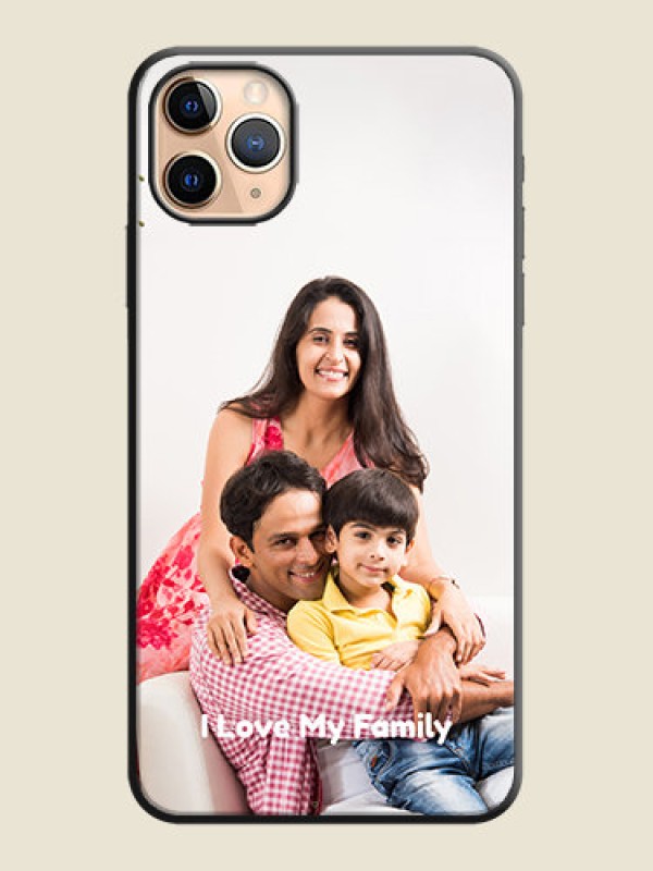 Custom Full Single Pic Upload With Text On Space Black Personalized Soft Matte Phone Covers -Apple Iphone 11 Pro Max