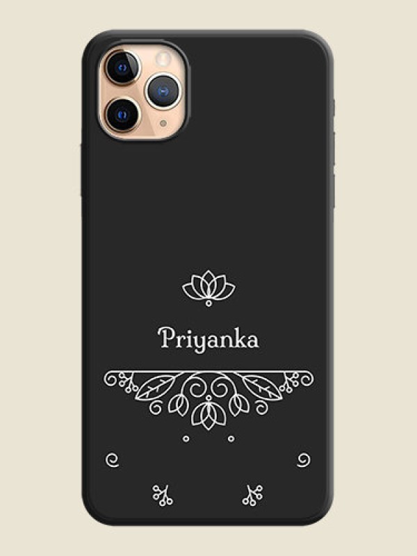 Custom Lotus Garden Custom Text On Space Black Personalized Soft Matte Phone Covers -Apple Iphone 11 Pro Max