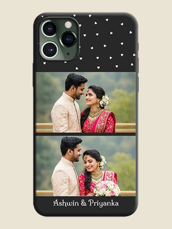Custom Miniature Love Symbols with Name on Space Black Custom Soft Matte Back Cover - iPhone 11 Pro