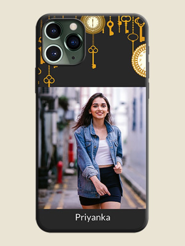 Custom Decorative Design with Text on Space Black Custom Soft Matte Back Cover - iPhone 11 Pro