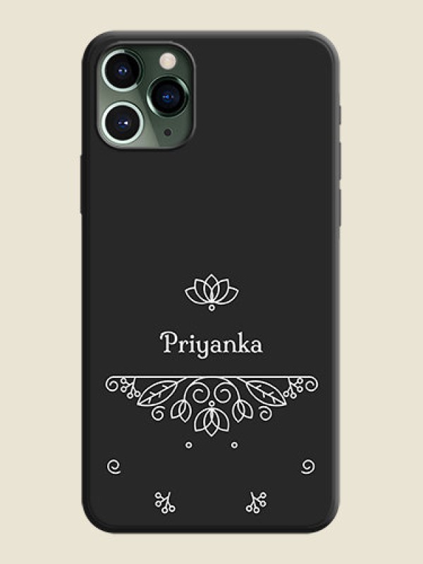 Custom Lotus Garden Custom Text On Space Black Personalized Soft Matte Phone Covers -Apple Iphone 11 Pro