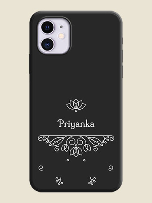 Custom Lotus Garden Custom Text On Space Black Personalized Soft Matte Phone Covers -Apple Iphone 11
