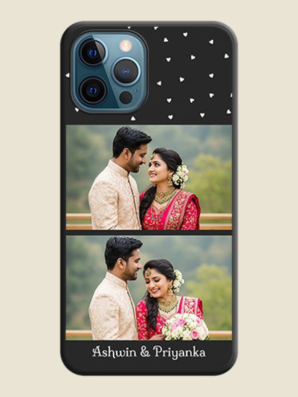 Custom Miniature Love Symbols with Name on Space Black Custom Soft Matte Back Cover - iPhone 12 Pro Max