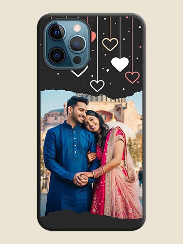 Custom Love Hangings with Splash Wave Picture on Space Black Custom Soft Matte Phone Back Cover - iPhone 12 Pro Max