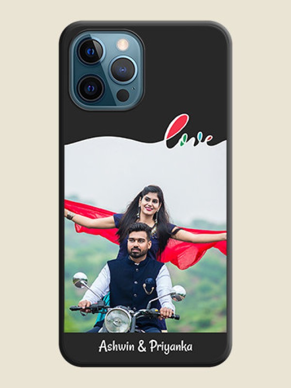 Custom Fall in Love Pattern with Picture on Photo on Space Black Soft Matte Mobile Case - iPhone 12 Pro Max