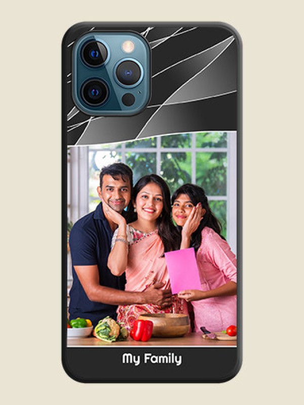 Custom Mixed Wave Lines on Photo on Space Black Soft Matte Mobile Cover - iPhone 12 Pro Max
