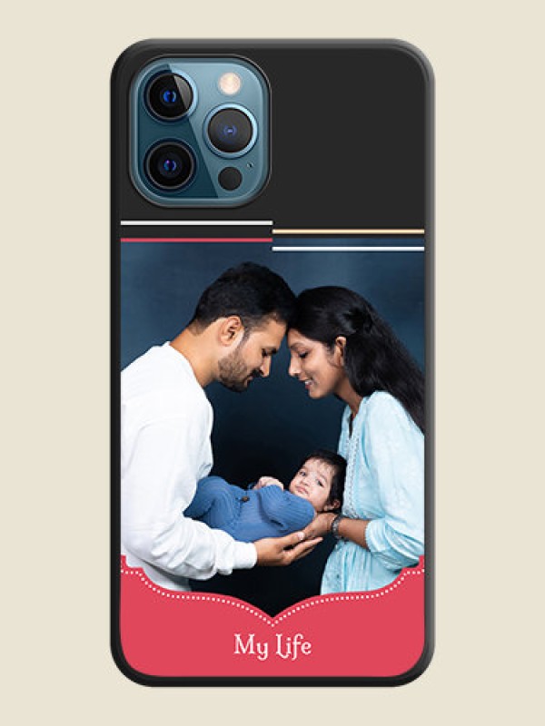 Custom Classic Plain Design with Name on Photo on Space Black Soft Matte Phone Cover - iPhone 12 Pro Max