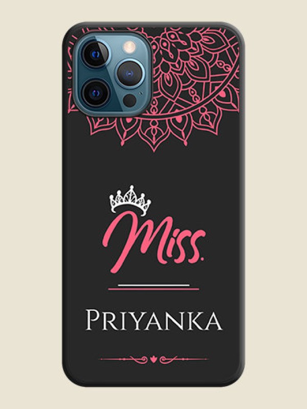 Custom Mrs Name with Floral Design on Space Black Personalized Soft Matte Phone Covers - iPhone 12 Pro Max