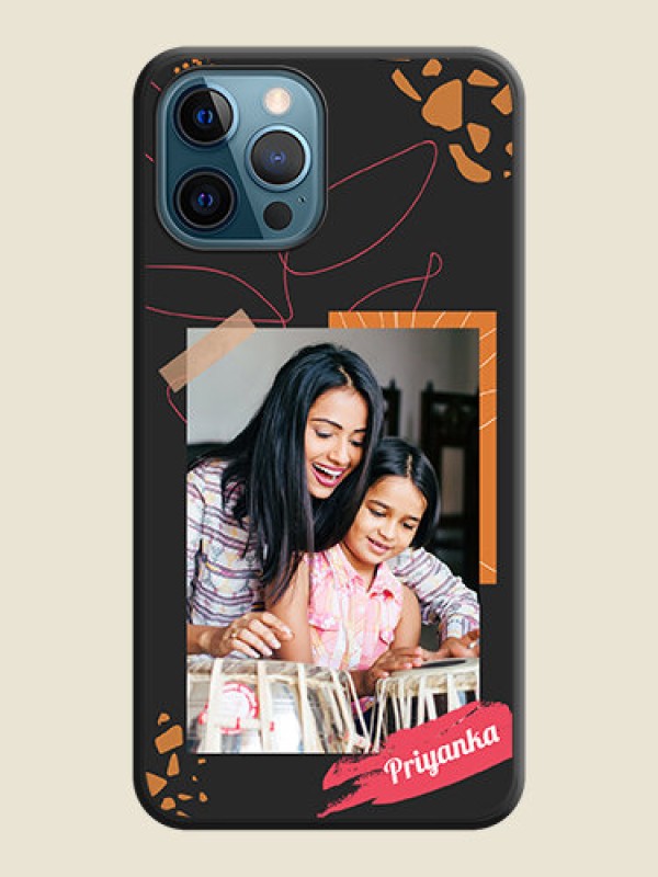 Custom Orange Photo Frame on Space Black Custom Soft Matte Phone Back Cover - iPhone 12 Pro Max