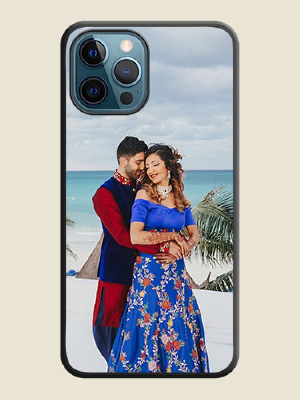 Custom Full Single Pic Upload On Space Black Personalized Soft Matte Phone Covers -Apple Iphone 12 Pro Max