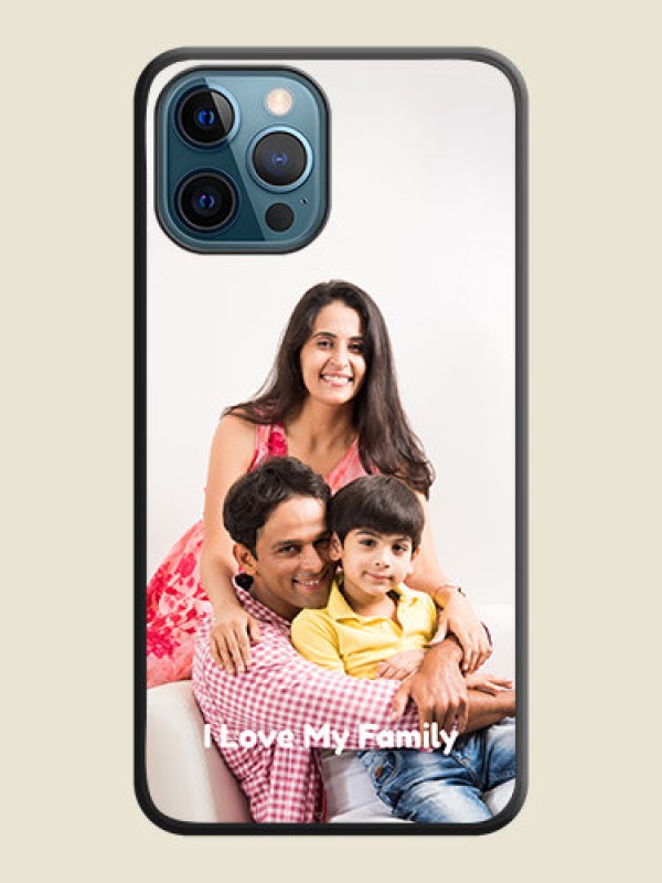 Custom Full Single Pic Upload With Text On Space Black Personalized Soft Matte Phone Covers -Apple Iphone 12 Pro Max