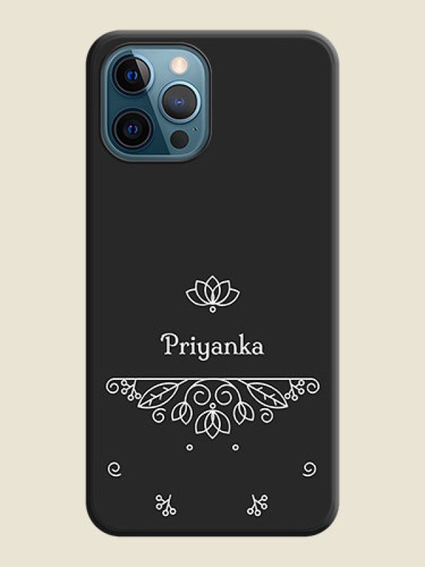 Custom Lotus Garden Custom Text On Space Black Personalized Soft Matte Phone Covers -Apple Iphone 12 Pro Max