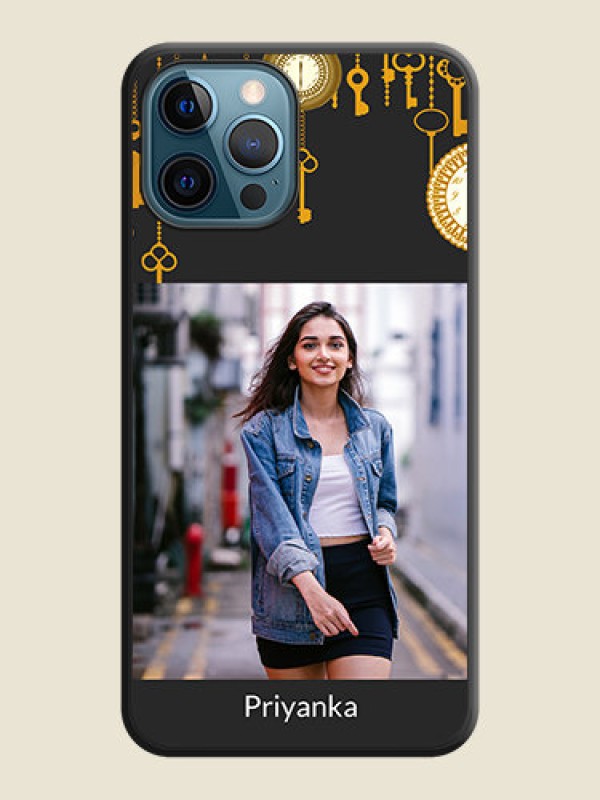 Custom Decorative Design with Text on Space Black Custom Soft Matte Back Cover - iPhone 12 Pro