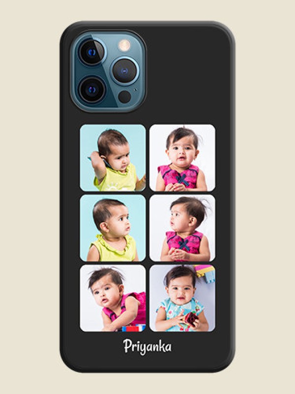 Custom Floral Art with 6 Image Holder on Photo on Space Black Soft Matte Mobile Case - iPhone 12 Pro