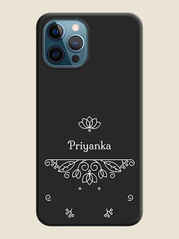 Custom Lotus Garden Custom Text On Space Black Personalized Soft Matte Phone Covers -Apple Iphone 12 Pro