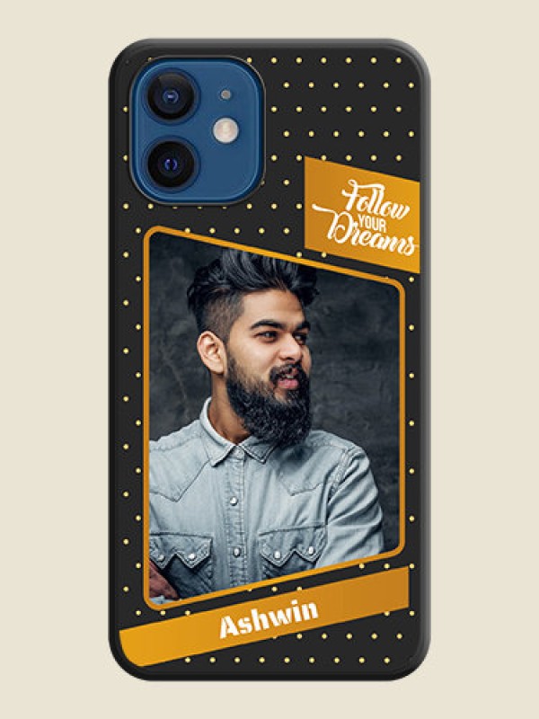 Custom Follow Your Dreams with White Dots on Space Black Custom Soft Matte Phone Cases - iPhone 12