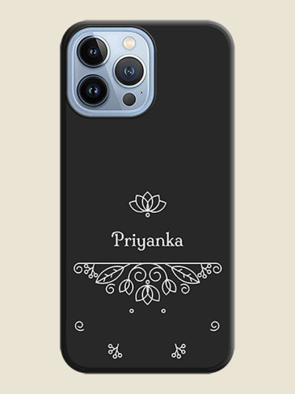 Custom Lotus Garden Custom Text On Space Black Personalized Soft Matte Phone Covers -Apple Iphone 13 Pro Max
