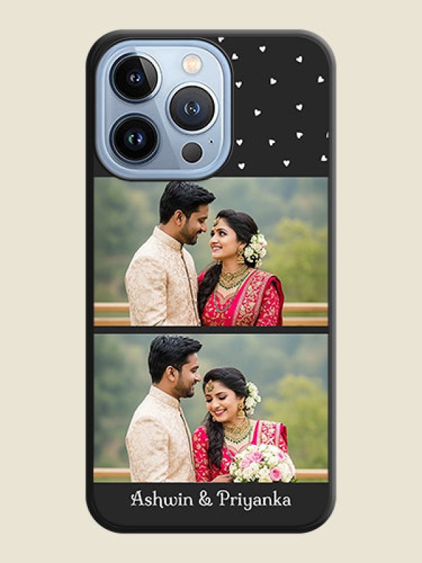 Custom Miniature Love Symbols with Name on Space Black Custom Soft Matte Back Cover - iPhone 13 Pro
