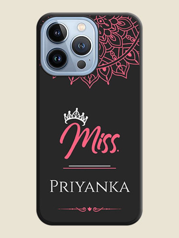 Custom Mrs Name with Floral Design on Space Black Personalized Soft Matte Phone Covers - iPhone 13 Pro
