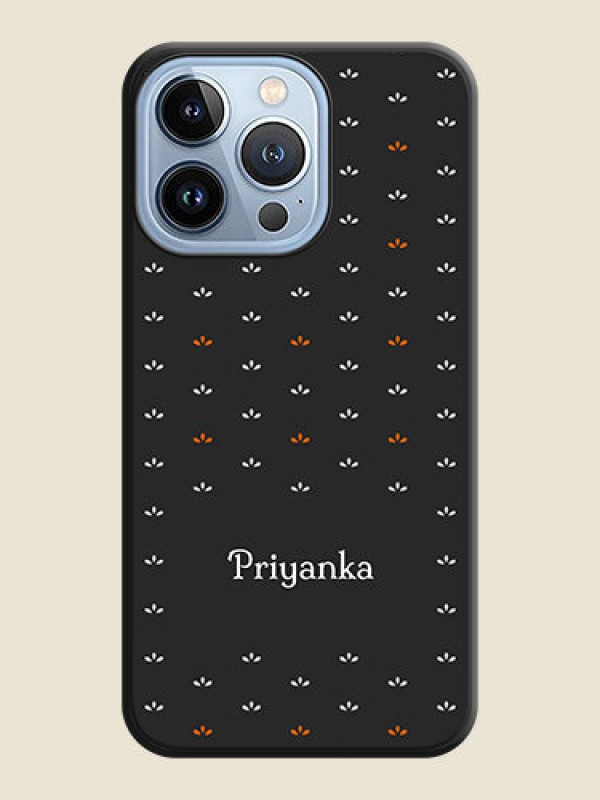 Custom Simple Pattern With Custom Text On Space Black Personalized Soft Matte Phone Covers -Apple Iphone 13 Pro