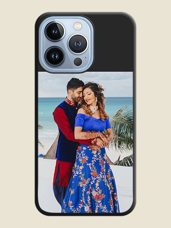 Custom Image Upload With Space Black Color On Custom Soft Matte Mobile Back Cover - iPhone 13 Pro