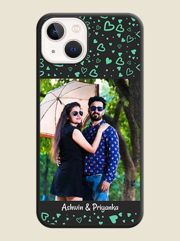 Custom Sea Green Indefinite Love Pattern on Photo on Space Black Soft Matte Mobile Cover - iPhone 14 Plus