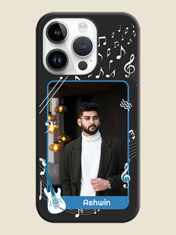Custom Musical Theme Design with Text on Photo on Space Black Soft Matte Mobile Case - iPhone 14 Pro Max