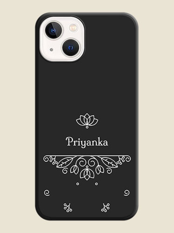 Custom Lotus Garden Custom Text On Space Black Personalized Soft Matte Phone Covers -Apple Iphone 14