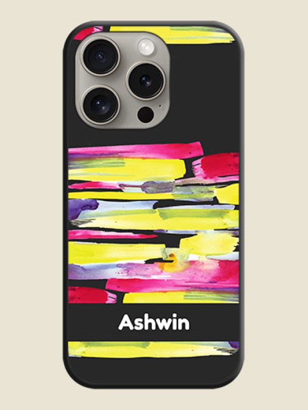 Custom Brush Coloured on Space Black Personalized Soft Matte Phone Covers - iPhone 15 Pro