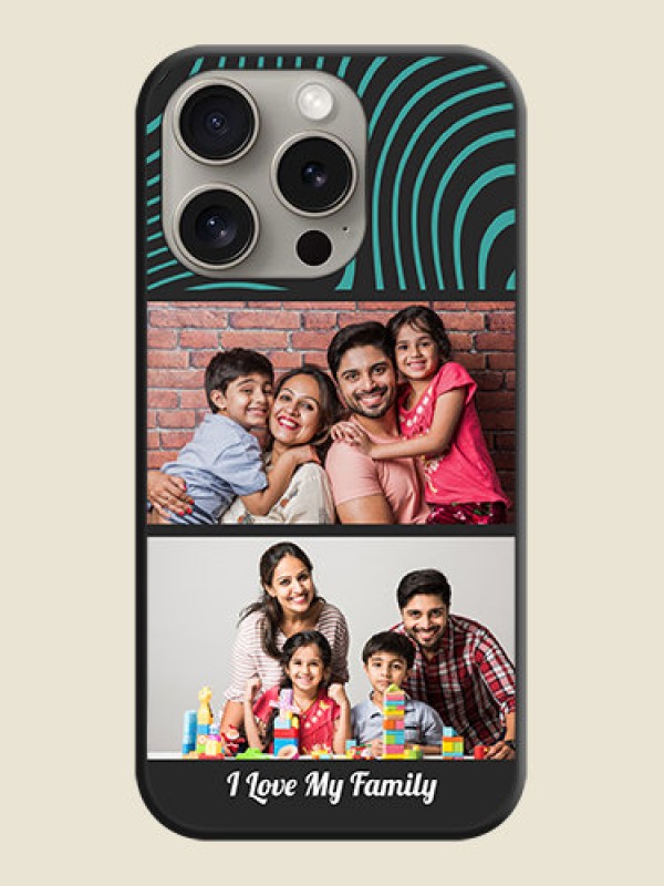 Custom Wave Pattern with 2 Image Holder on Space Black Personalized Soft Matte Phone Covers - iPhone 15 Pro