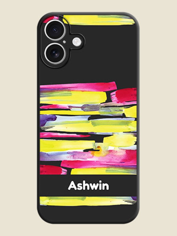 Custom Brush Coloured On Space Black Custom Soft Matte Mobile Back Cover - iPhone 16 Plus