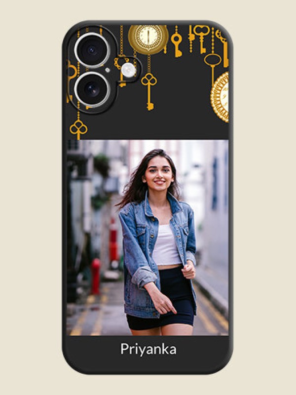 Custom Decorative Design with Text On Space Black Custom Soft Matte Mobile Back Cover - iPhone 16 Plus