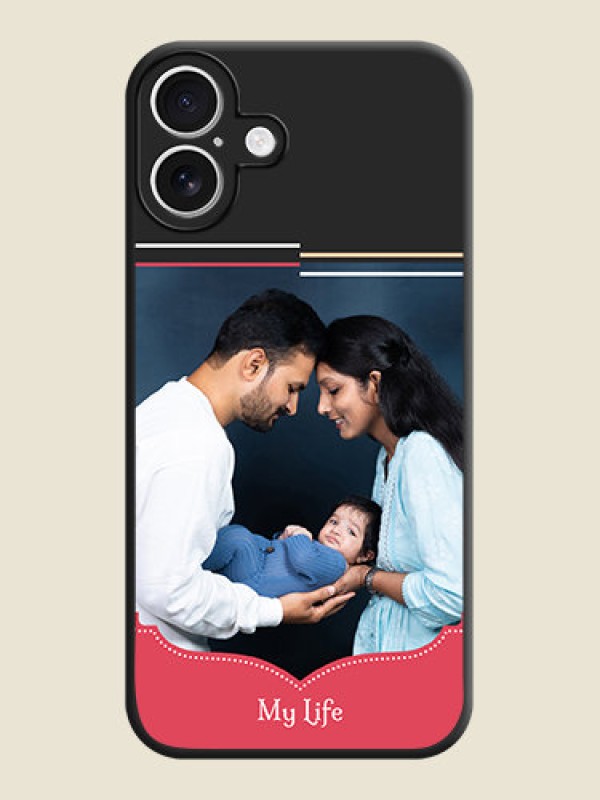 Custom Classic Plain Design with Name On Space Black Custom Soft Matte Mobile Back Cover - iPhone 16 Plus