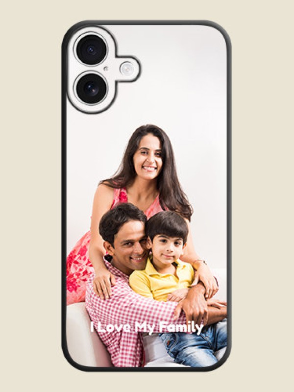 Custom Full Single Pic Upload With Text On Space Black Custom Soft Matte Mobile Back Cover - iPhone 16 Plus