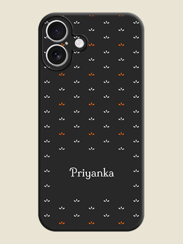 Custom Simple Pattern With Custom Text On Space Black Custom Soft Matte Mobile Back Cover - iPhone 16 Plus