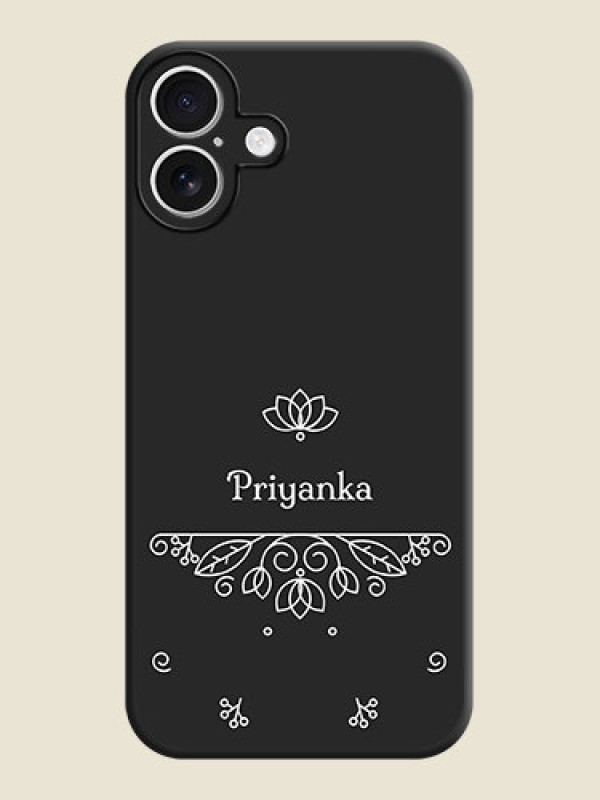 Custom Lotus Garden Custom Text On Space Black Custom Soft Matte Mobile Back Cover - iPhone 16 Plus