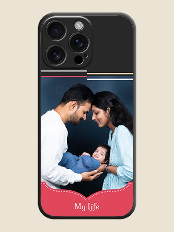 Custom Classic Plain Design with Name On Space Black Custom Soft Matte Mobile Back Cover - iPhone 16 Pro Max