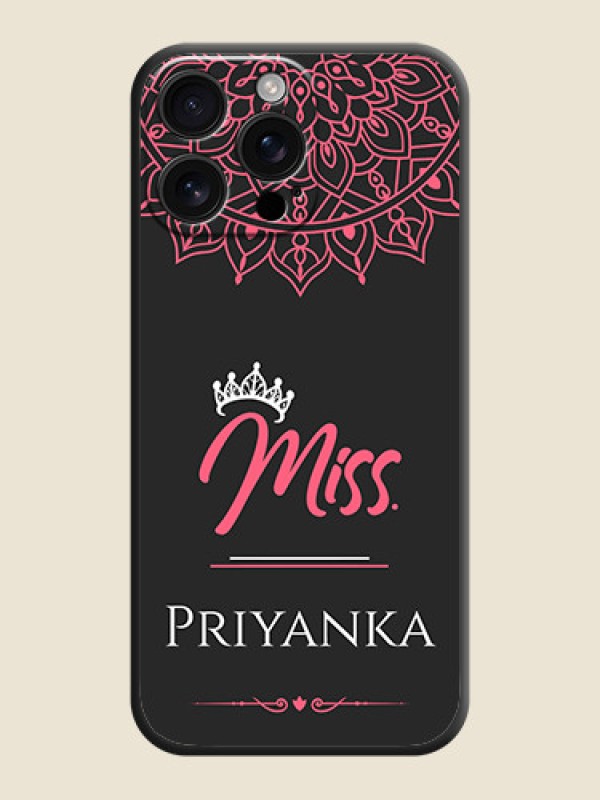 Custom Mrs Name with Floral Design On Space Black Custom Soft Matte Mobile Back Cover - iPhone 16 Pro Max