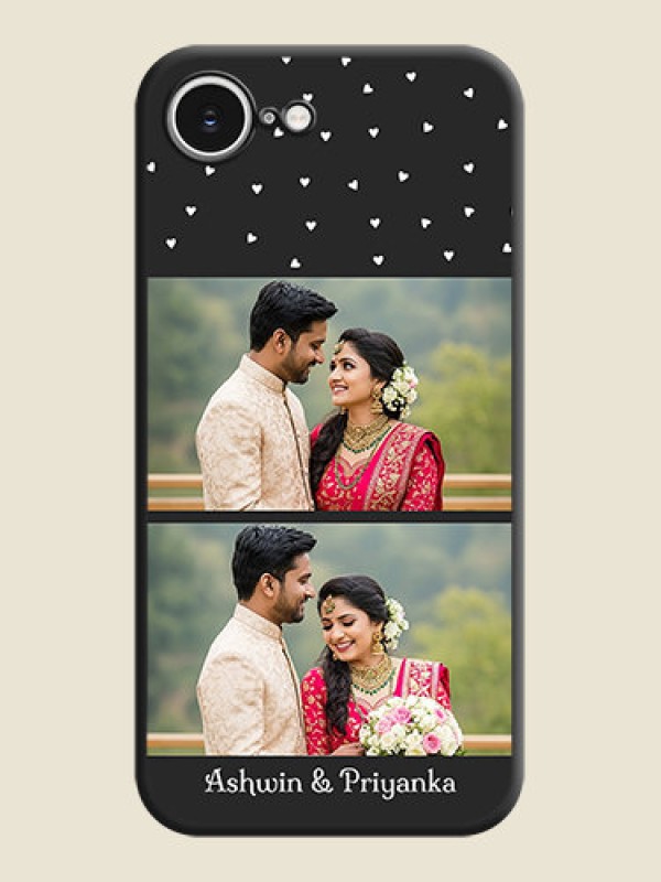 Custom Miniature Love Symbols with Name On Space Black Custom Soft Matte Mobile Back Cover - iPhone 16e