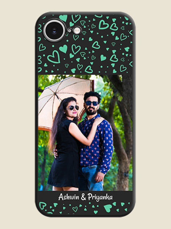 Custom Sea Green Indefinite Love Pattern on Photo On Space Black Custom Soft Matte Mobile Back Cover - iPhone 16e