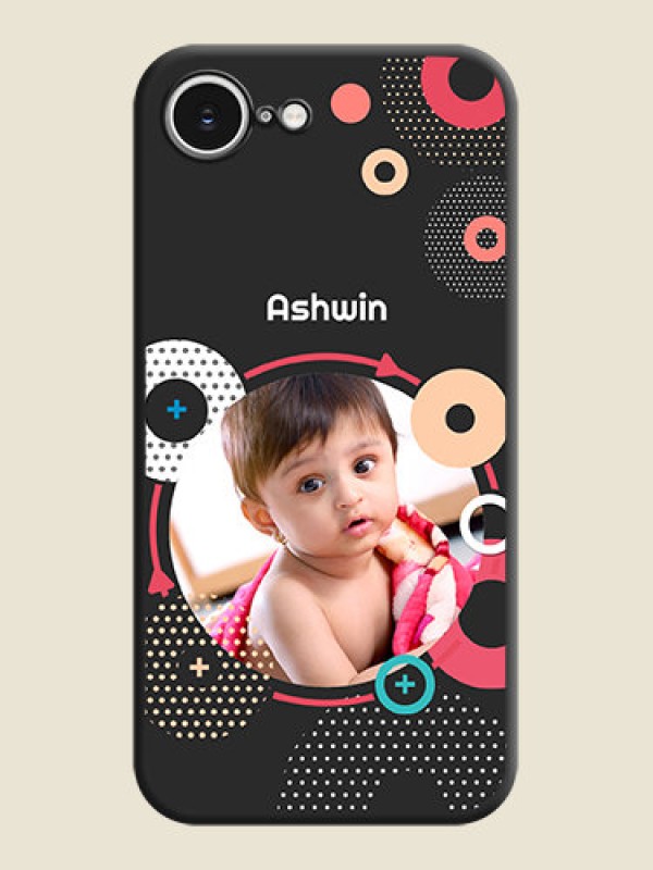 Custom Multicoloured Round Image On Space Black Custom Soft Matte Mobile Back Cover - iPhone 16e