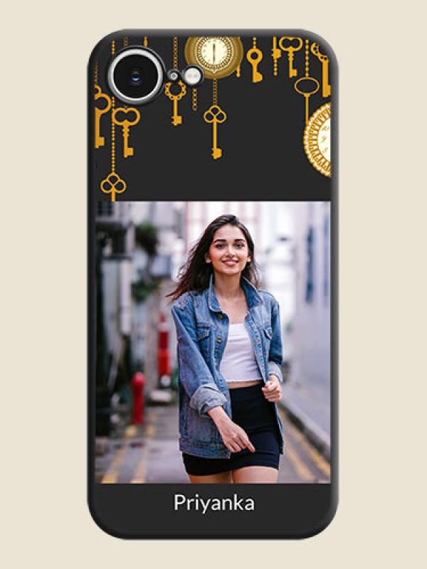 Custom Decorative Design with Text On Space Black Custom Soft Matte Mobile Back Cover - iPhone 16e