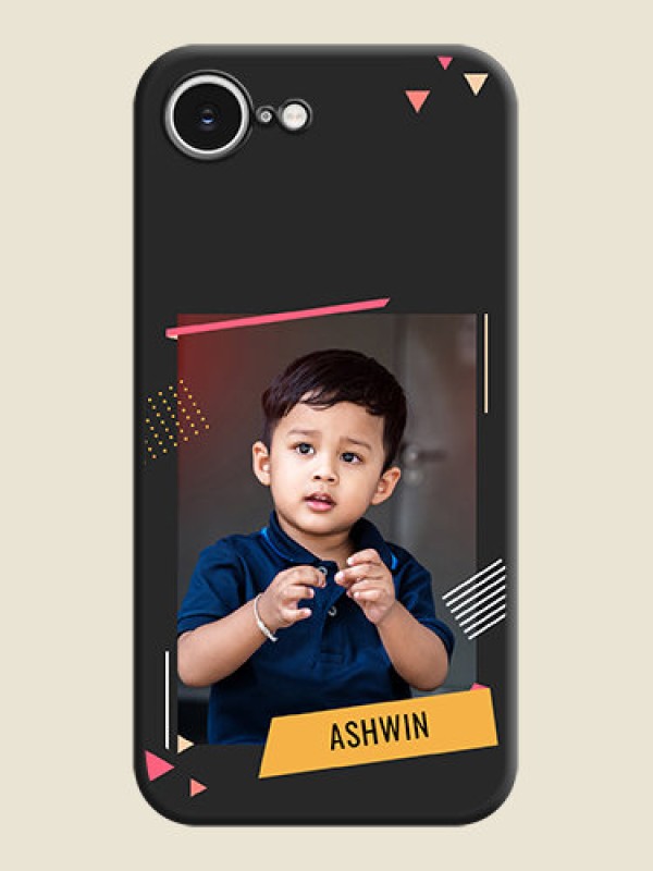 Custom Photo Frame with Triangle Small Dots on Photo On Space Black Custom Soft Matte Mobile Back Cover - iPhone 16e