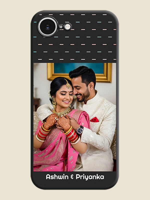 Custom Line Pattern Design with Text On Space Black Custom Soft Matte Mobile Back Cover - iPhone 16e