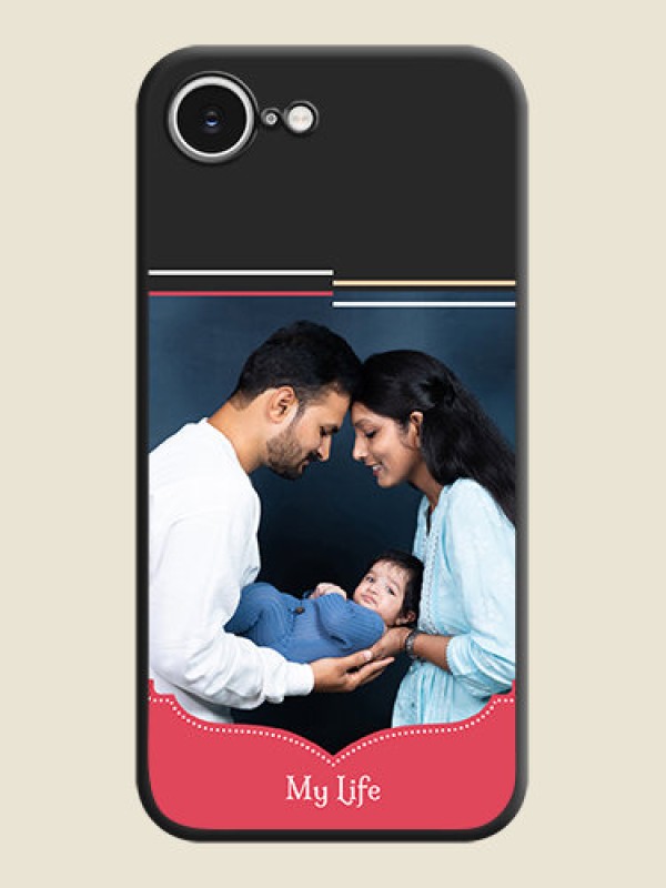 Custom Classic Plain Design with Name On Space Black Custom Soft Matte Mobile Back Cover - iPhone 16e