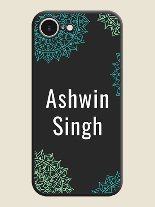 Custom Your Name with Floral Design On Space Black Custom Soft Matte Mobile Back Cover - iPhone 16e